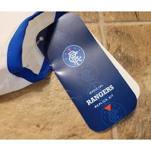 NWT Diadora Size Medium Glasgow Rangers White Blue Soccer Football Jersey - Picture 5 of 7